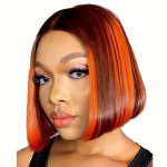 Brazilian 13*4 Frontal Lace Straight Bob 100% Human Hair Sleek and Smooth