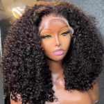 12A Jerry Curly Bob Brazilian Human Hair 13*4 Frontal Wig for Bouncy Style