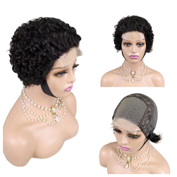 New Style 4*4 Closure Lace Wig Short Curly 100% Human Hair Natural Look