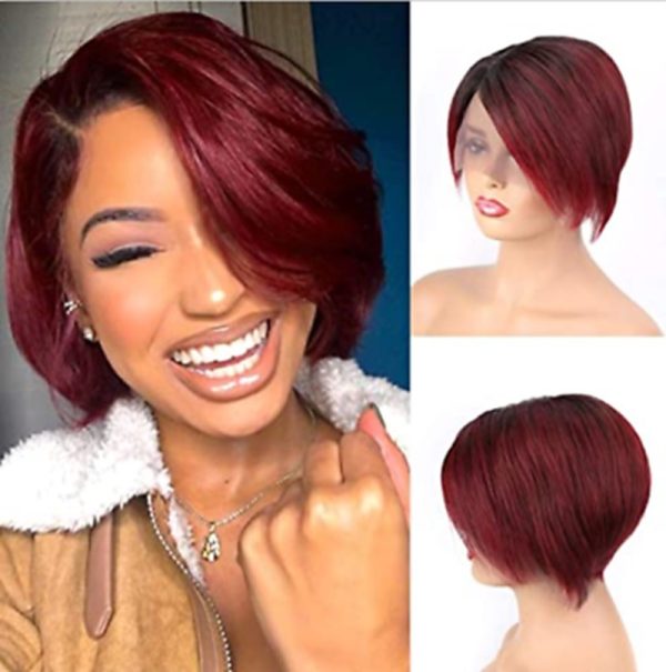 12A Highlight Pixie 4/27 Piano 13*4 Frontal Straight Wig for Stylish Look