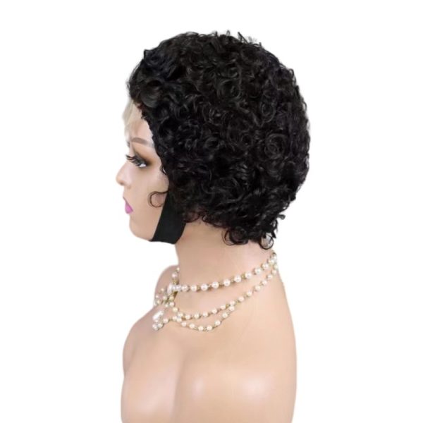 New Style 4*4 Closure Lace Wig Short Curly 100% Human Hair Natural Look