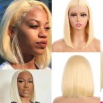 12A Brazilian 613 Light Blonde Bob with 13*4 Frontal Lace Wig Bright Look