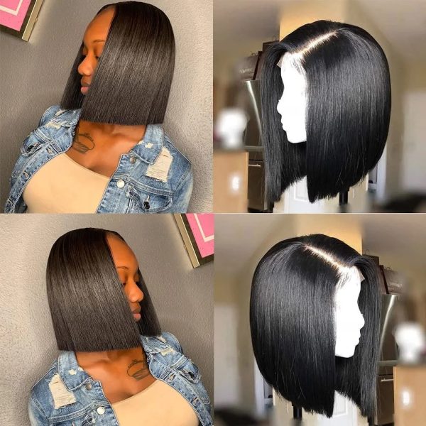 12A Brazilian Straight Bob 4*4 Closure Lace Wig Sleek and Stylish