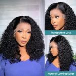 12A Jerry Curly Bob Brazilian Human Hair 13*4 Frontal Wig for Bouncy Style