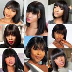 Fringe Bob 3*1 Lace 100% Human Hair Straight Bangs Wig Sleek and Natural