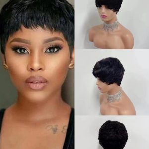 Human Hair Short Cut Pixie Wig Hot Sale Hight Quality