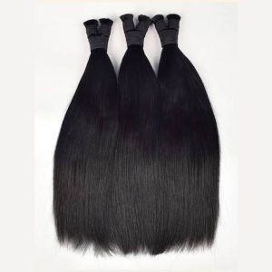 Straight Human Hair Extensions Bulk, 100 Strands