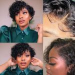 12A Pixie Short Cut Curly Wig 13*4 Frontal Virgin 100% Human Hair