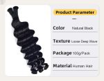 Bulk hair human hair 100g/pack