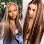 12A Piano Straight Wig with 4*4 Closure Lace 100% Human Hair