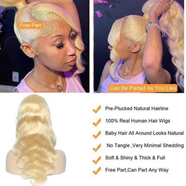 12A Brazilian 13*4 frontal Blonde 613# Body Wave Wig