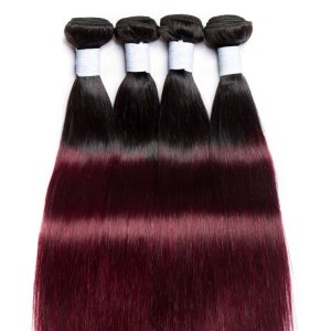 1B/99J Straight Human Hair Extensions: Premium Bundles for a Natural Style